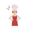 illustration for angry female chef