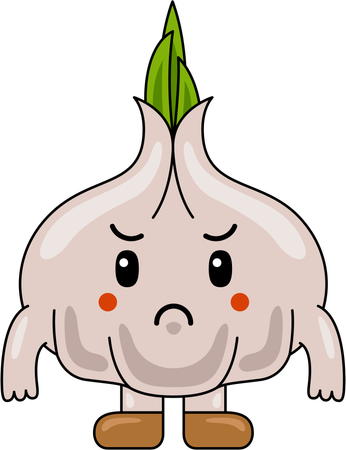 Angry Garlic Mascot  Illustration