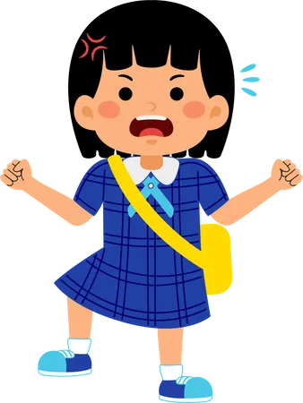 Girll Student With School Uniform Illustration