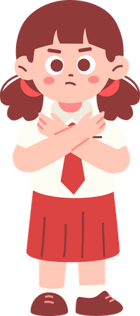 Angry girl Student Saying No  Illustration