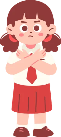 Angry girl Student Saying No  Illustration