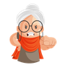 illustration grandmother is angry