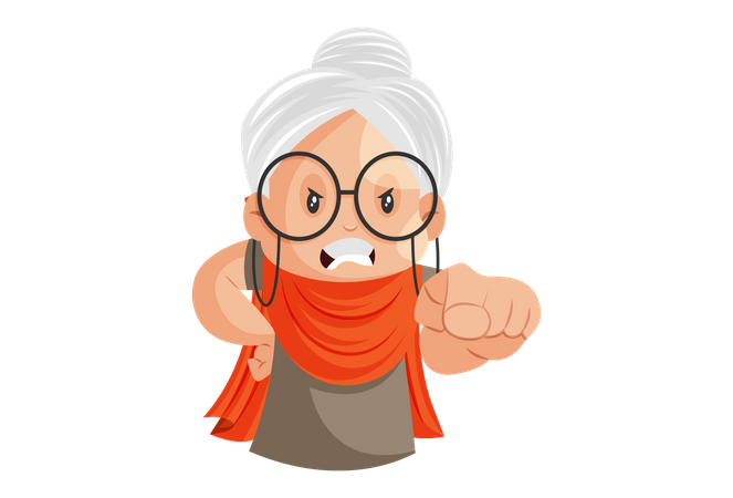 Angry Grandmother  Illustration