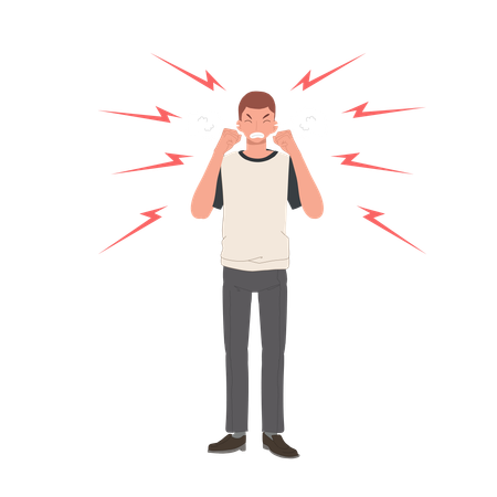 Angry guy standing  Illustration
