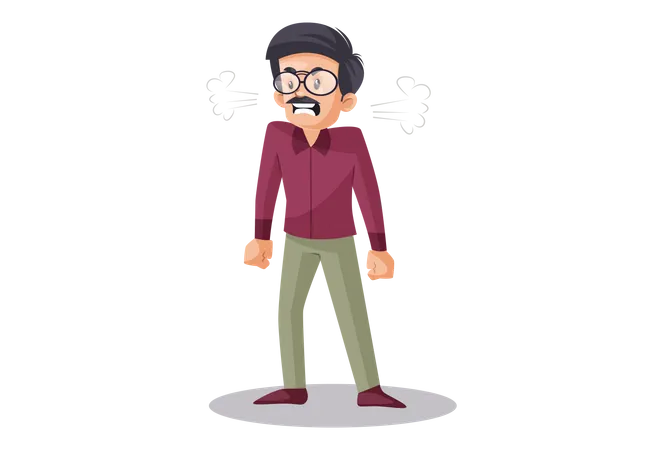 Angry Indian Teacher Illustration