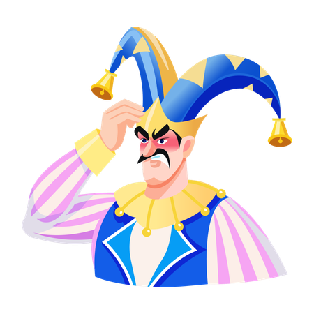 Angry Jester doing gesture  Illustration