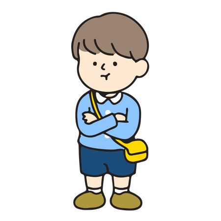 Angry kindergarten boy  Illustration