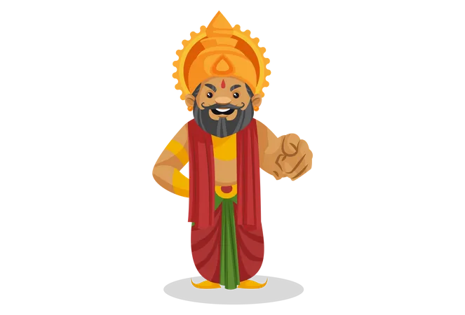 Best Premium King Dasharatha standing in welcome pose Illustration download  in PNG & Vector format
