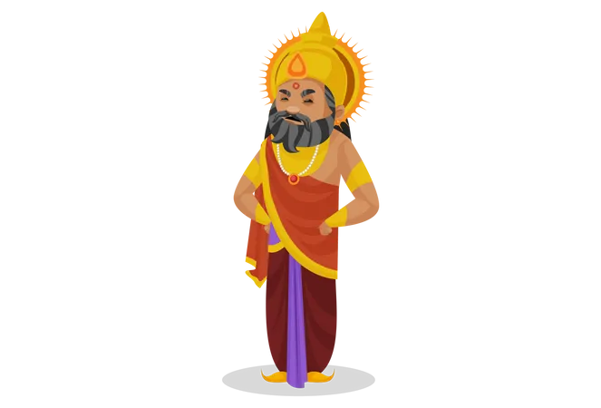Angry King Dhritarashtra  Illustration