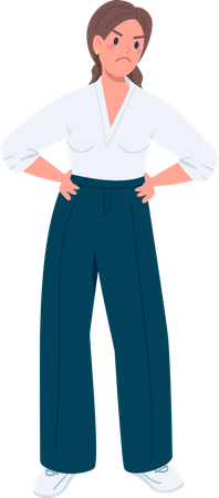 Angry lady in pantsuit Illustration