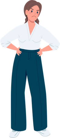 Angry lady in pantsuit  Illustration