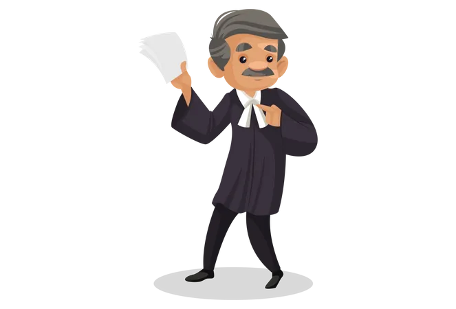 Angry Lawyer holding paper in his hand Illustration