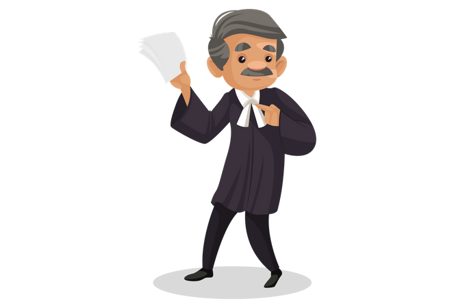 Angry Lawyer holding paper in his hand  Illustration