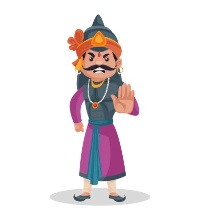 Angry Maharana Pratap  Illustration