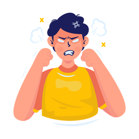 Angry man expression  Illustration