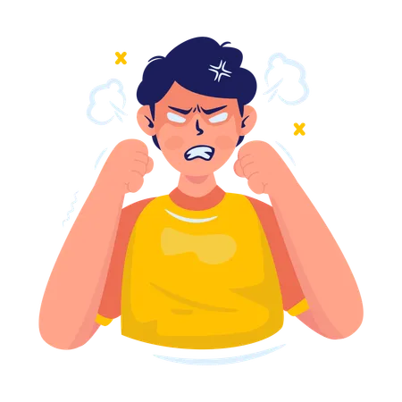 Angry man expression  Illustration