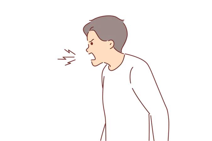 Angry Man is screaming  Illustration