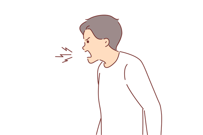 Angry Man is screaming  Illustration