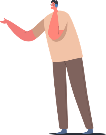 Angry man on phone call  Illustration