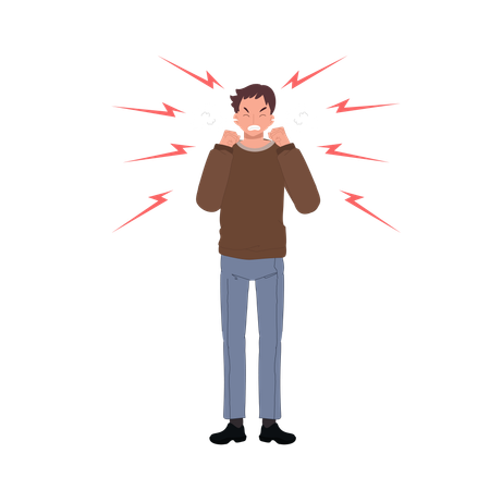Angry man standing  Illustration