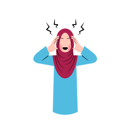 Angry muslim woman  Illustration