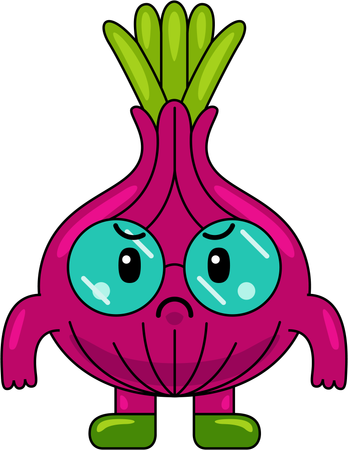 Angry Onion Mascot Character  Illustration