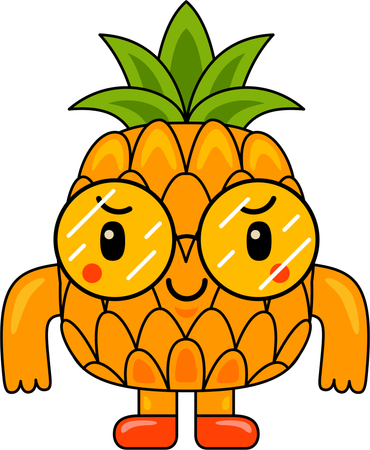 Angry Pineapple Mascot  Illustration