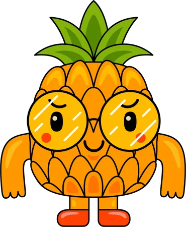 Angry Pineapple Mascot  Illustration