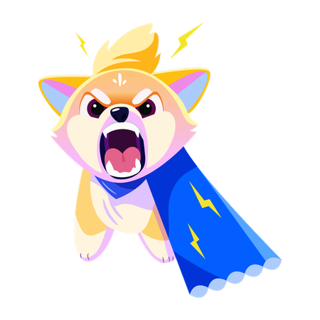 Angry Puppy Screaming  Illustration