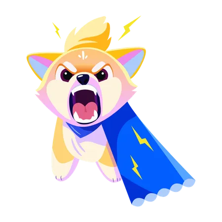 Angry Puppy Screaming  Illustration