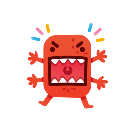 Angry Red Monster  Illustration