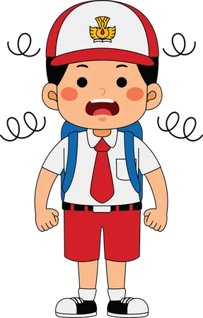 Angry School boy  Illustration