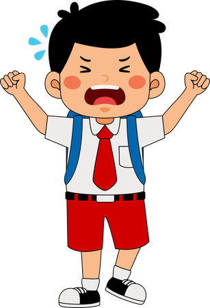 Angry School boy  Illustration