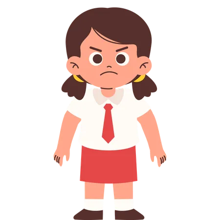 怒っている学生  イラスト