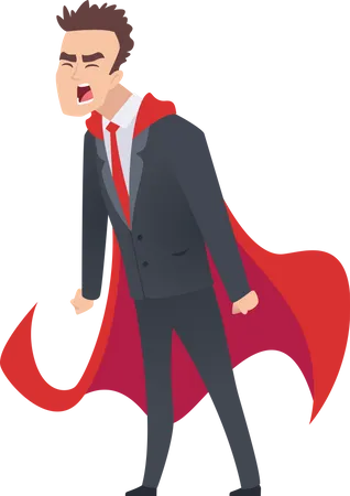Angry Super businessman  Illustration