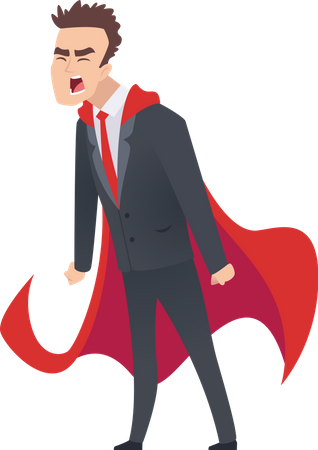 Angry Super businessman  Illustration