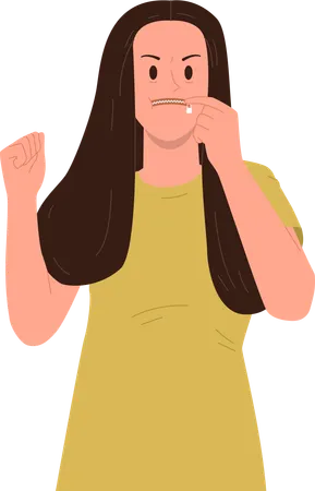 Angry woman trying to shout  Illustration