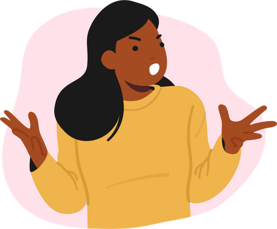 Angry woman Yelling  Illustration
