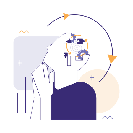 Angst und Stress durch zu viel Nachdenken  Illustration