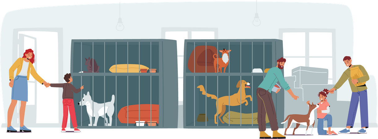 Animal Adoption Center Illustration