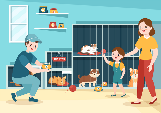 Animal adoption center  일러스트레이션