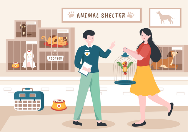 Animal adoption  Illustration