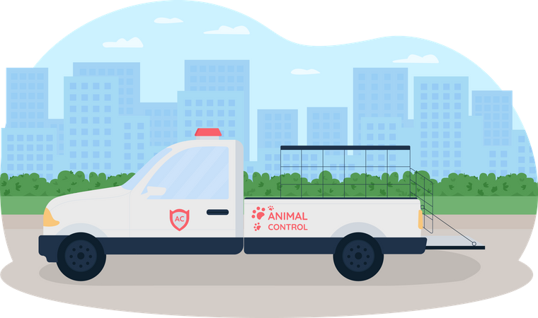 Animal control truck  Illustration