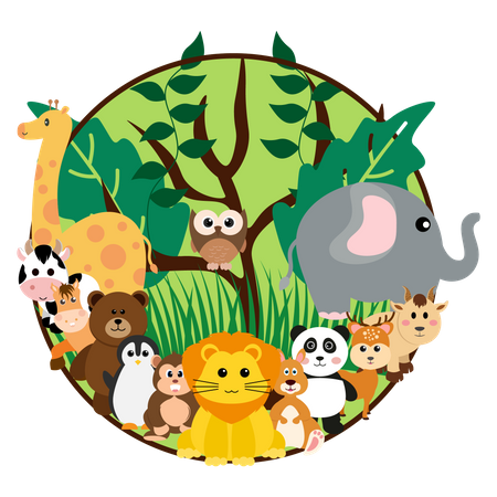 Animales de la selva  Ilustración