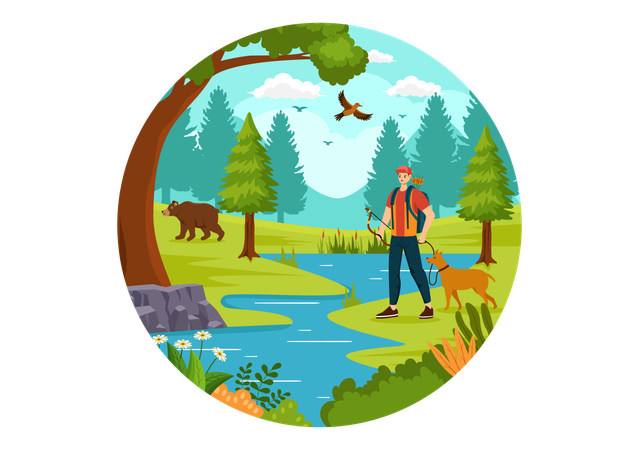 Animal Hunting  Illustration