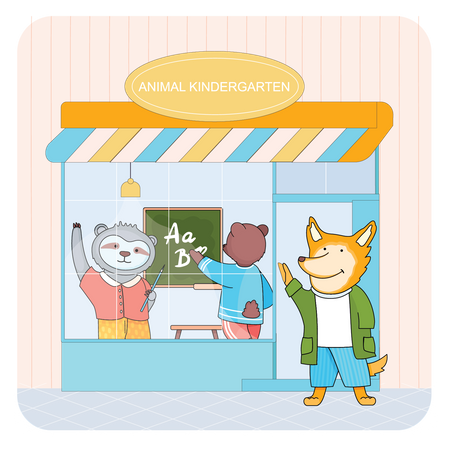 Animal Kindergarten Illustration