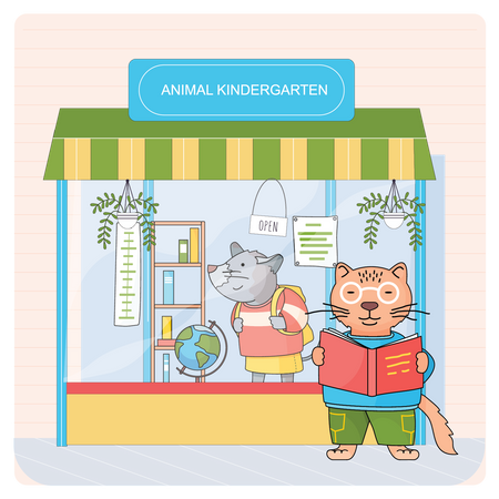 Pré-escola de animais  Ilustração