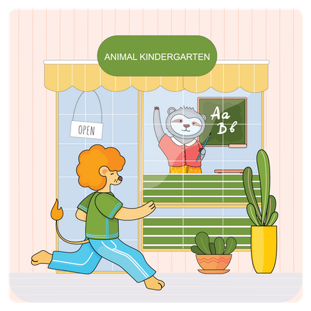 Preescolar de animales  Ilustración