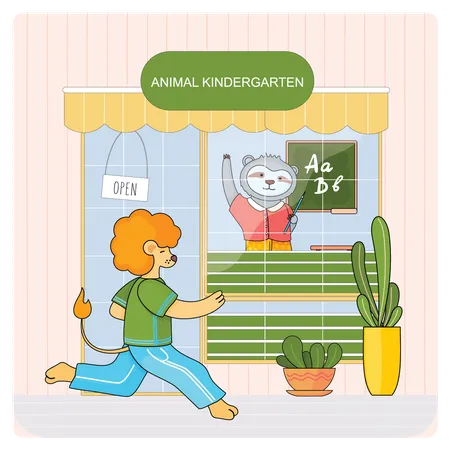 Preescolar de animales  Ilustración