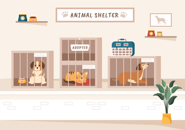 Animal Shelter Illustration